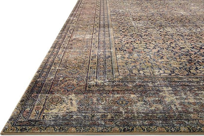 Loloi Amber Lewis Morgan Collection MOG-03 Denim/Multi 2'-3" x 9'-6" 38" Thick Runner Rug feat. CloudPile, Neutral, Room Décor, Vintage Inspired, Livingroom, Bedroom, Dining Area