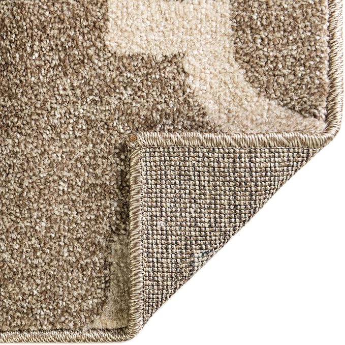 Rugs.com Lattice Collection Rug – 9' x 12' Light Brown Medium Rug Perfect for Living Rooms, Large Dining Rooms, Open Floorplans
