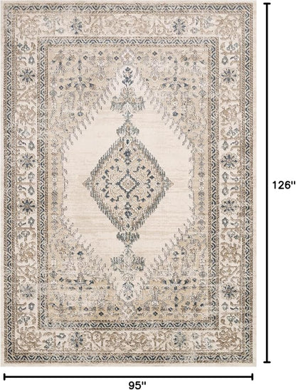 Loloi Teagan Collection TEA-02 Oatmeal/Ivory 7'-11" x 10'-6" Area Rug, Large, Soft Neutral Rug, High-Traffic for Living Room, Bedroom, Home Office, Dining Area