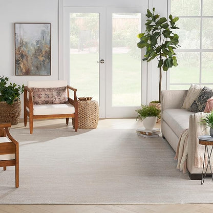 Nourison Home Nourison Essentials Ivory Beige 12' x 15' Area Rug - Easy Clean, Non Shedding, Bed Room, Living Room, Dining Room, Kitchen (12' x 15')