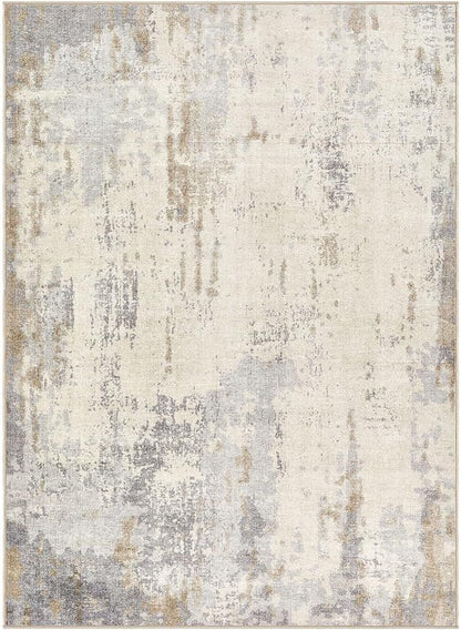 4x6 Area Rug Living Room Rugs - Washable Neutral Modern Abstract Soft Thin Rug Indoor Floor No Slip Rug Carpet for Bedroom Under Dining Table Home Office Decor - Light Brown/Gray