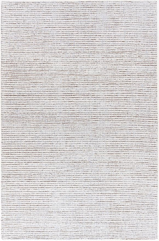 Hand-Tufted 100% Wool Pile Area Rug – Geometric Textured Grid Check Pattern – Thick and Durable Floor Carpet for Bedroom, Living Room, Kids Room, and Dining Area (Light Brown, 2.6' x 12')
