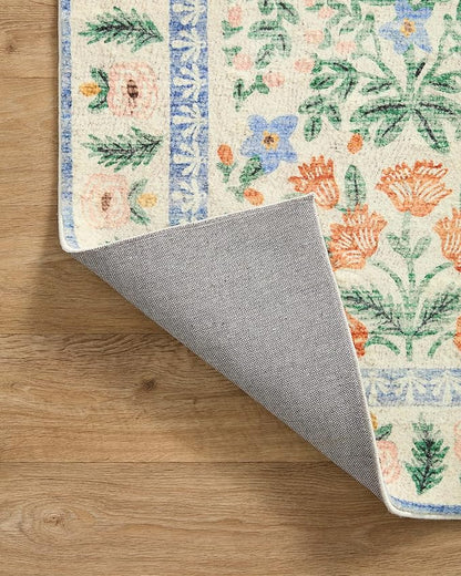 Loloi Rifle Paper Co. Eden Collection EDE-02 Mughal Garden Cream 2'-6" x 11'-6" Runner Rug feat. CloudPile™
