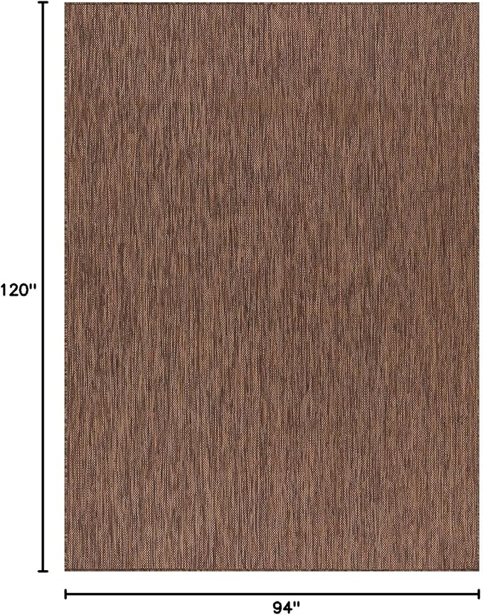 Beverly Rug Indoor Outdoor Rug 8x10, Washable Outside Carpet for Patio, Deck, Porch, Solid Modern Area Rug, Water Resistant, Gold Brown