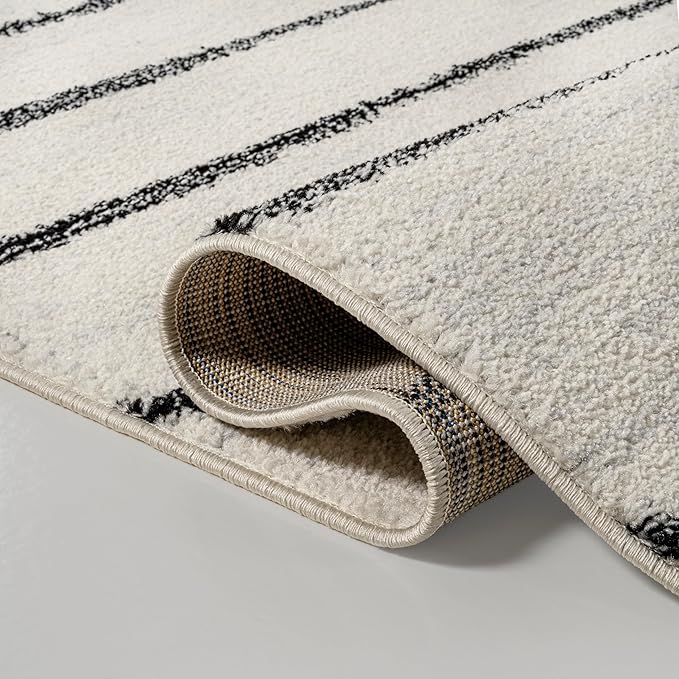 JONATHAN Y Williamsburg Minimalist Stripe Cream/Black Indoor Area Rug, 5x8, Contemporary, Modern, Easy-Cleaning for Living Room, Bedroom, Kitchen, Pet Friendly, Non-Shedding (MOH201D-5)