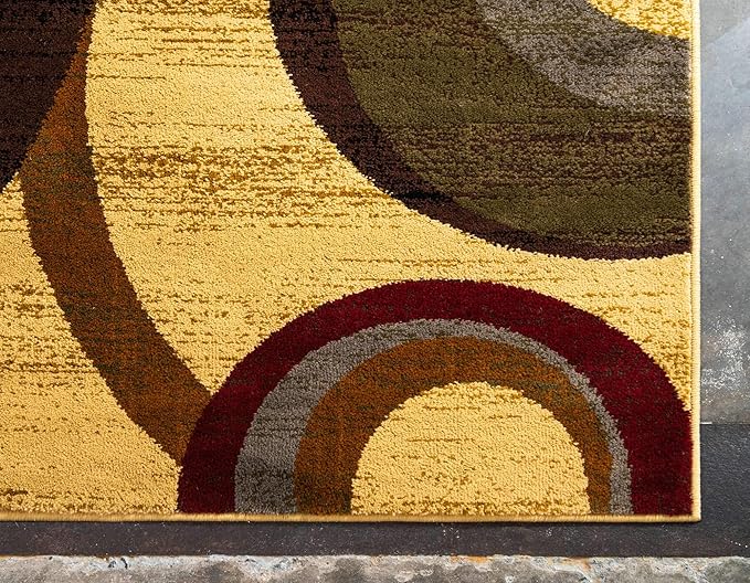 Unique Loom Barista Collection Area Rug - Kona (4' 1" x 6' 1" Rectangle, Beige/ Black)