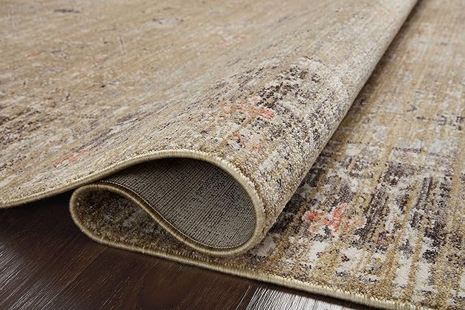 Loloi Magnolia Home by Joanna Gaines Millie Collection MIE-03 Gold/Charcoal 2'-7" x 10'-0", .25" Pile Height, Runner Rug