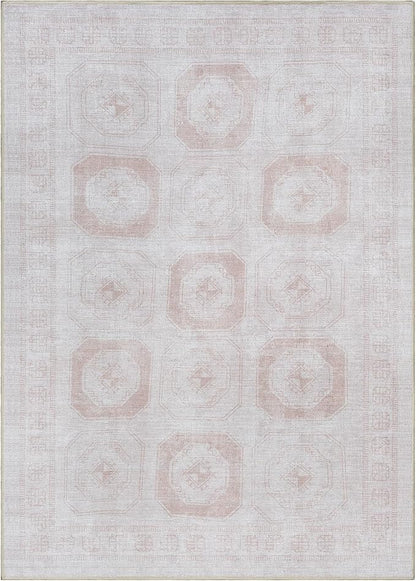 Turkish Rug. Washable Vintage Oriental Antique Inspired Traditional Doormat Small Modern Area Rugs Luxury Entryway Entry Bedroom Bathroom Kitchen (405CB, 2' x 3')