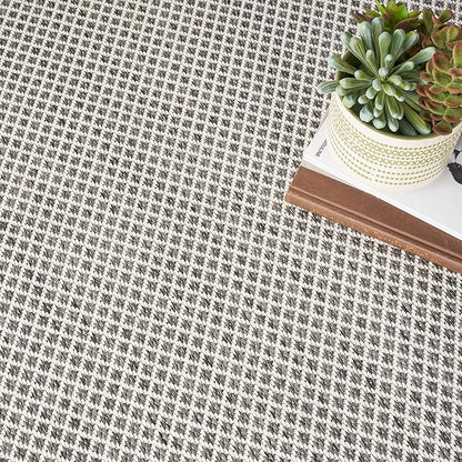 Nourison Home Courtyard Ivory Charcoal 6' x Square Area Rug - Easy Clean, Non Shedding, Bed Room, Living Room, Dining Room, Kitchen (6' x Square)