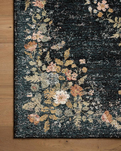 Loloi Rifle Paper Co. Laurel Collection LAU-01 Dark Navy 9'-2" x 12'-2" Area Rug
