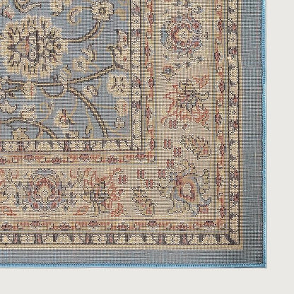Rugs.com Yasmin Collection Rug – 8 Ft Square Light Blue Medium Rug Perfect for Living Rooms, Kitchens, Entryways