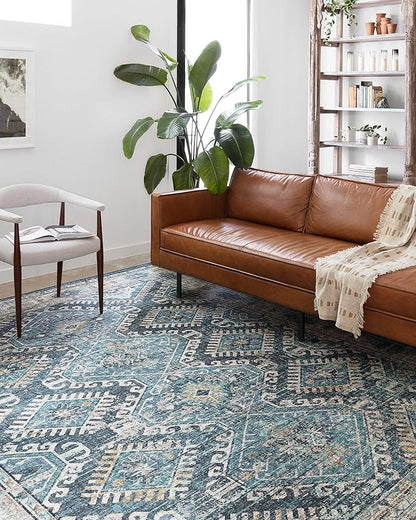 Loloi Skye Collection SKY-03 Denim/Natural 6'-0" x 6'-0" Round Area Rug