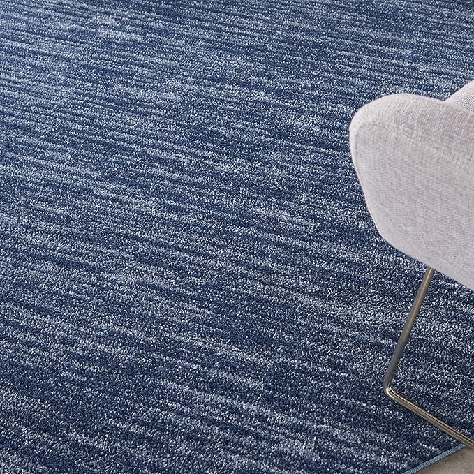 Nourison Home Nourison Essentials Navy Blue 6' x Round Area Rug - Easy Clean, Non Shedding, Bed Room, Living Room, Dining Room, Kitchen (6' x Round)