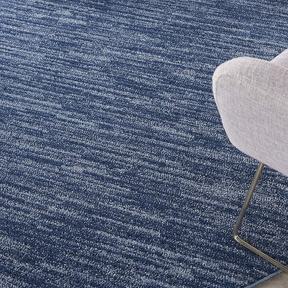 Nourison Home Nourison Essentials Navy Blue 6' x Round Area Rug - Easy Clean, Non Shedding, Bed Room, Living Room, Dining Room, Kitchen (6' x Round)