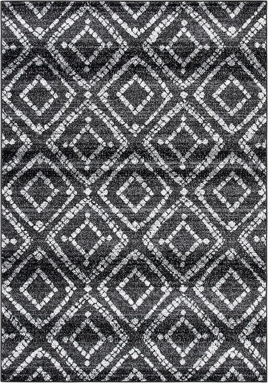 SAFAVIEH Adirondack Collection Accent Rug - 2'6" x 4', Black & Ivory, Modern Distressed Design, Non-Shedding & Easy Care, Ideal for High Traffic Areas in Entryway, Living Room, Bedroom (ADR131A)