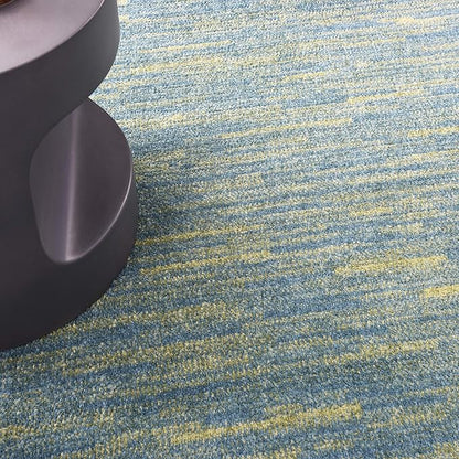 Nourison Home Nourison Essentials Blue Green 9' x Square Area Rug - Easy Clean, Non Shedding, Bed Room, Living Room, Dining Room, Kitchen (9' x Square)