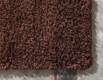 Unique Loom Solid Shag Collection Area Rug (2' 7" x 10' Runner, Chocolate Brown)