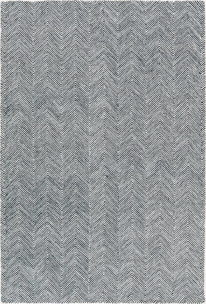 Modern Herringbone Chevron Collection Handcrafted Wool Area Rug - Durable, Zigzag Pattern, for High Traffic, Contemporary Design for Living Room, Bedroom, Dining Room Decor (Denim Blue, 9' x 11')