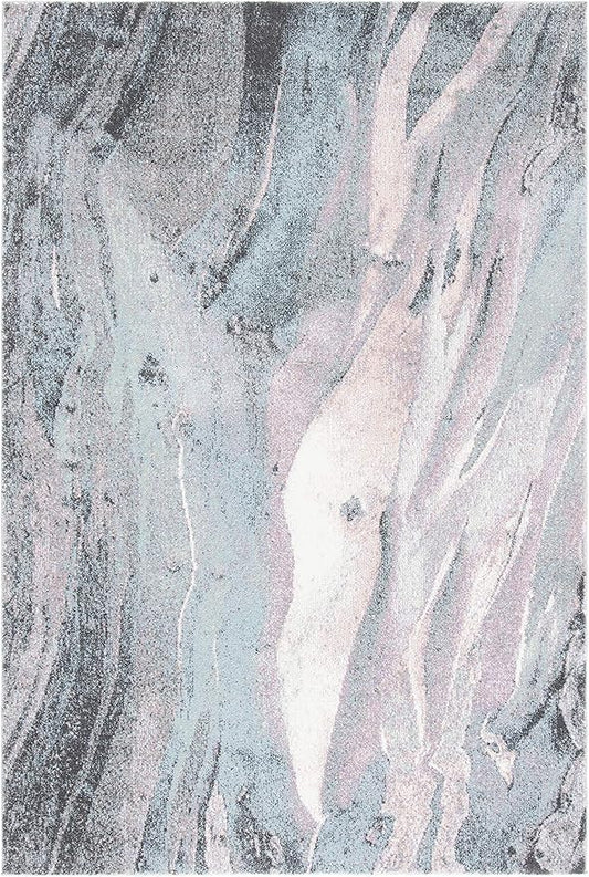 SAFAVIEH Glacier Collection Accent Rug - 2'3" x 4', Pink & Blue, Modern Abstract Design, Non-Shedding & Easy Care, Ideal for High Traffic Areas in Entryway, Living Room, Bedroom (GLA126U)