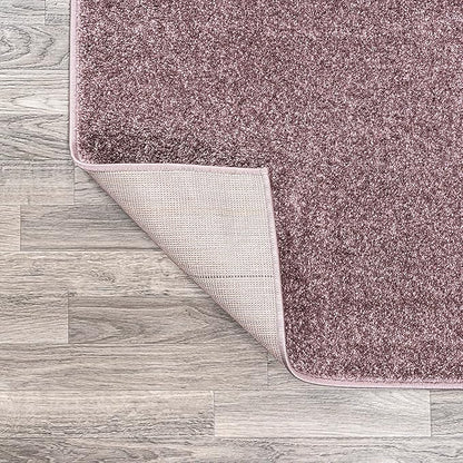 JONATHAN Y Haze Solid Low-Pile Light Purple 5x5 Square Indoor Area Rug, Coastal,Bohemian,Minimalist,Classic, Easy-Cleaning for Living Room,Bedroom,Kitchen,Pet Friendly,Non-Shedding (SEU100R-5SQ)