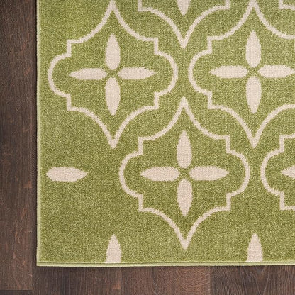 Nourison Home Nourison Essentials Green Ivory 8' x 10' Area Rug - Easy Clean, Non Shedding, Bed Room, Living Room, Dining Room, Kitchen (8' x 10')