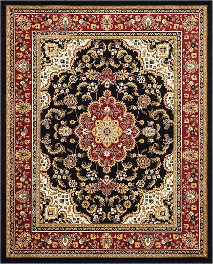 Well Woven Barclay Collection Medallion 5x7 Black Area Rug - for Living Room, Bedroom, and Dining Room