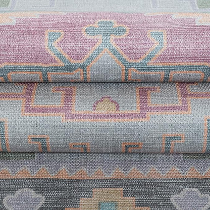 Fame Living Washable Area Rug. Modern Farmhouse. Vintage. Turkish. Bohemian. Distressed. Oriental. Traditional. Rugs for Living Room. Dining. Bedroom. Office. Entryway. Foyer. (856GP, 9'5" x 14')