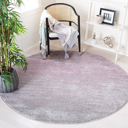 SAFAVIEH Adirondack Collection Area Rug - 6'7" Round, Purple & Green, Modern Ombre Design, Non Shedding & Easy to Clean, Ideal for Living Room, Bedroom, Office, Dining Space (ADR113V)