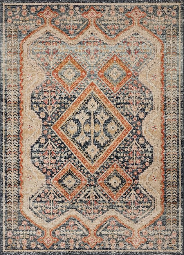 Loloi Jocelyn Collection JOC-05 Navy/Multi 7'-10" x 10' .38" Thick Area Rug