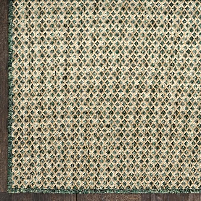 Nourison Home Courtyard 10' x 14' Green Fabric Area Rug