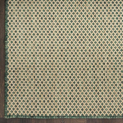 Nourison Home Courtyard Green 9' x 12' Area Rug - Easy Clean, Non Shedding, Bed Room, Living Room, Dining Room, Kitchen (9' x 12')