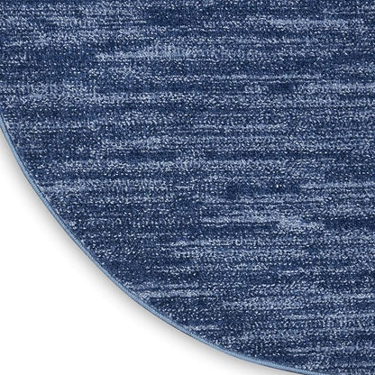Nourison Home Nourison Essentials Navy Blue 4' x Round Area Rug - Easy Clean, Non Shedding, Bed Room, Living Room, Dining Room, Kitchen (4' x Round)