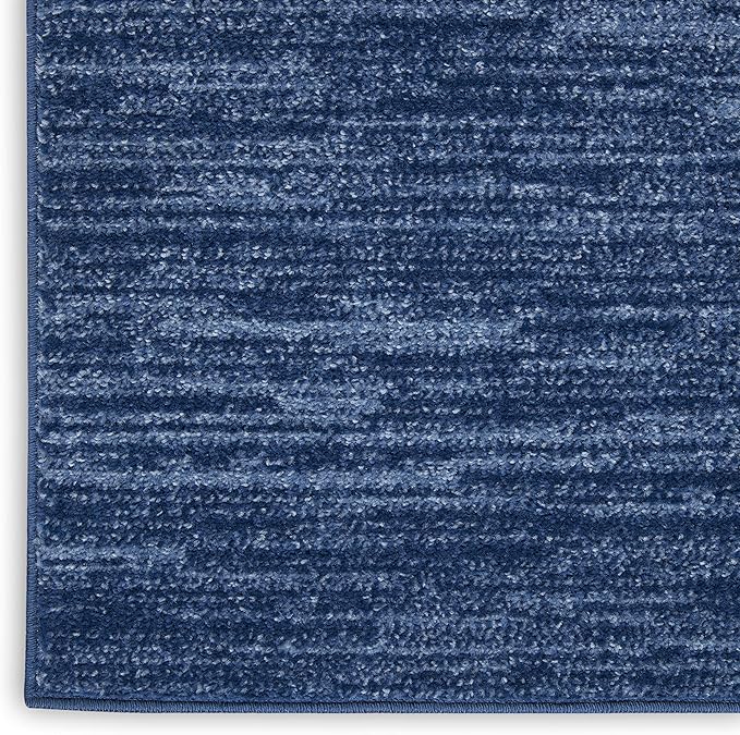 Nourison Home Nourison Essentials Navy Blue 2' x 6' Area Rug - Easy Clean, Non Shedding, Bed Room, Living Room, Dining Room, Kitchen (6' Runner)