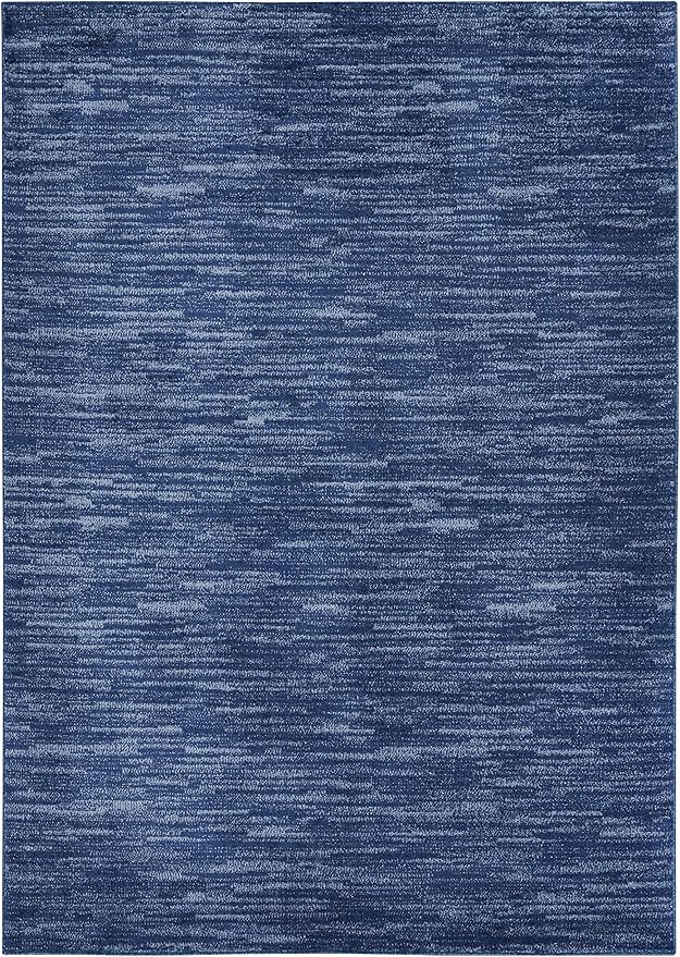 Nourison Home Nourison Essentials Navy Blue 5' x 8' Area Rug - Easy Clean, Non Shedding, Bed Room, Living Room, Dining Room, Kitchen (5' x 8')