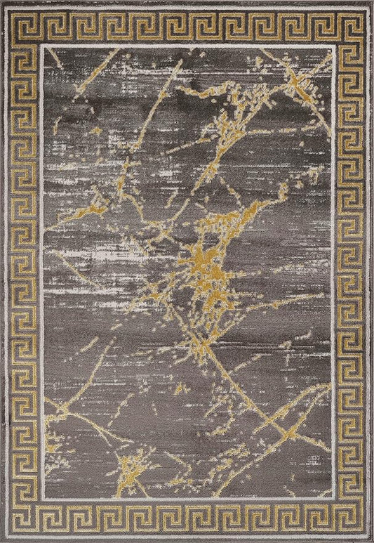 GLORY RUGS Area Rugs Marble 4x5 Brown Gold Carpet Modern Abstract Rug Living Room Dining Bedroom Rug