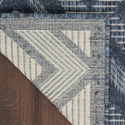 Nourison Home Versatile Navy Blue 5' x 7' Area Rug - Easy Clean, Non Shedding, Bed Room, Living Room, Dining Room, Kitchen (5' x 7')