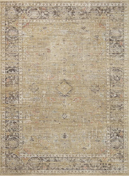 Loloi Magnolia Home by Joanna Gaines Millie Collection MIE-03 Gold/Charcoal 9'-6" x 13'-1", .25" Pile Height, Area Rug