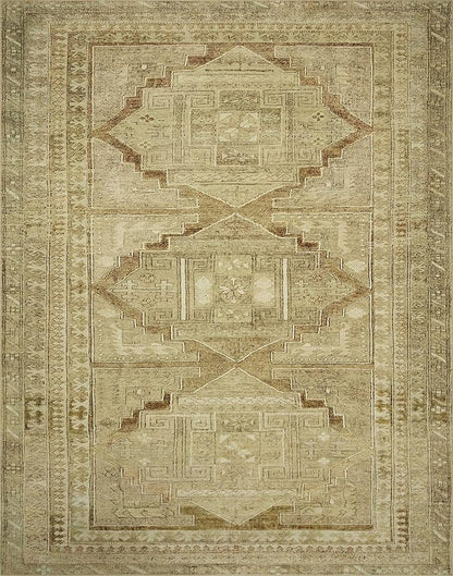 Loloi Magnolia Home by Joanna Gaines Sinclair Collection SIN-02 Khaki/Tobacco 7'-6" x 9'-6", .25" Pile Height, Machine Washable, Area Rug