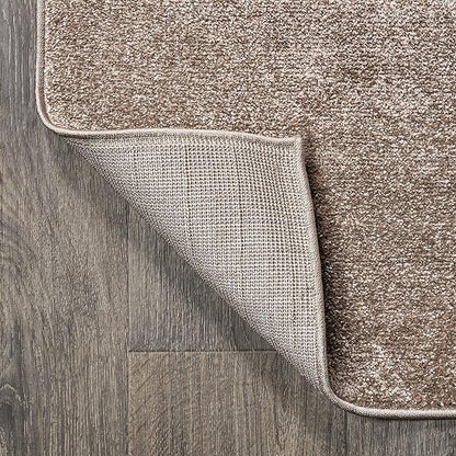 Eyely UES100J-5OV Supersoft Haze Solid Low-Pile Indoor Area Rug, Coastal, Bohemian, Minimalist, Classic, Casual for Bedroom,Kitchen,Living Room,Non Shedding,Easy-Washing, Brown, 5 X 8 Oval