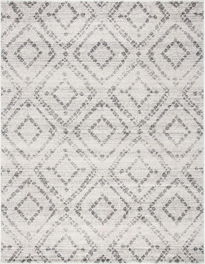 SAFAVIEH Adirondack Collection Area Rug - 6' x 9', Light Grey & Grey, Modern Diamond Distressed Design, Non-Shedding & Easy Care, Ideal for High Traffic Areas in Living Room, Bedroom (ADR131C)