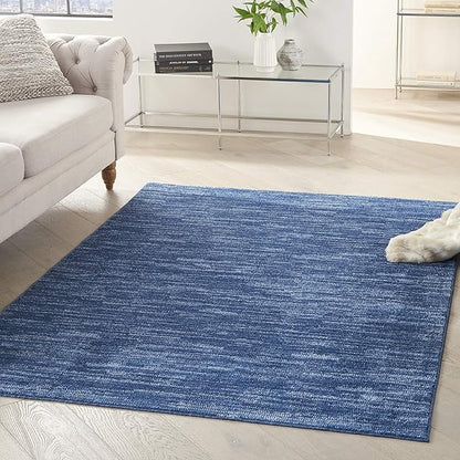 Nourison Home Nourison Essentials Navy Blue 6' x 9' Area Rug - Easy Clean, Non Shedding, Bed Room, Living Room, Dining Room, Kitchen (6' x 9')