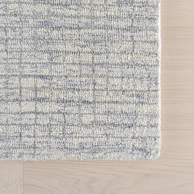 Rugs USA Melrose Light Blue/Ivory, 9'6" x 13'6", Handmade, Wool & Cotton, Soft and Cozy, High Traffic, Stain Resistant, Easy Clean, Durable Area Rug for Bedroom, Living Room, Dining Space, Entryway