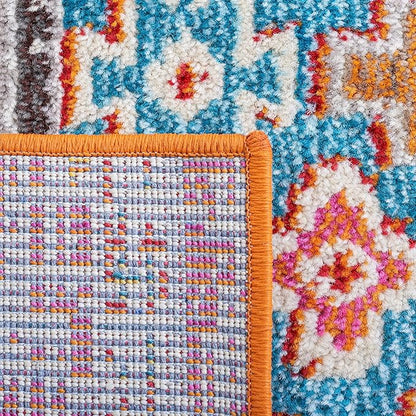SAFAVIEH Madison Collection Runner Rug - 2' x 8', Rust & Pink, Boho Diamond Distressed Design, Non-Shedding & Easy Care, Ideal for High Traffic Areas in Living Room, Bedroom (MAD418Q)