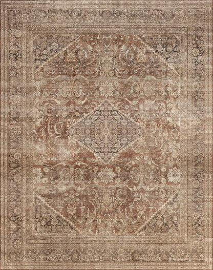 vivorug 8x10 Area Rugs for Living Room, Non-Slip Backing Washable Rug 8x10, Large Area Rug Soft Carpet for Bedroom Dining Room, Vintage, Easy Clean, Durable, Low Pile Rug Under Table, Earth Tone