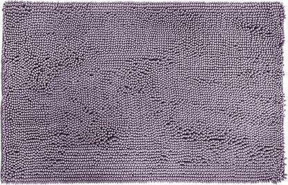 Amazon Basics Non-Slip Microfiber Absorbent Plush Shag Bathroom Rug Mat, 21" x 34", Lavender