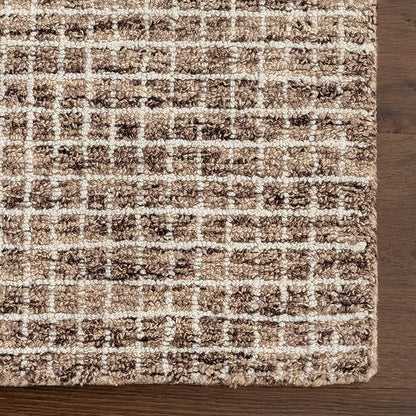 Rugs USA Melrose Handmade, Brown/Ivory, 3' x 5', Wool & Cotton, Soft and Cozy, High Traffic, Stain Resistant, Easy Clean, Durable Area Rug for Bedroom, Living Room, Dining Space, Den, Foyer, Entryway