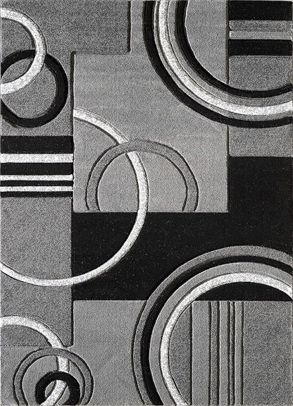 GLORY RUGS Area Rug 2x3 Door Mat Grey Geometric Soft Floor Carpet with Premium Fluffy Texture for Indoor Living Dining Room and Bedroom Area