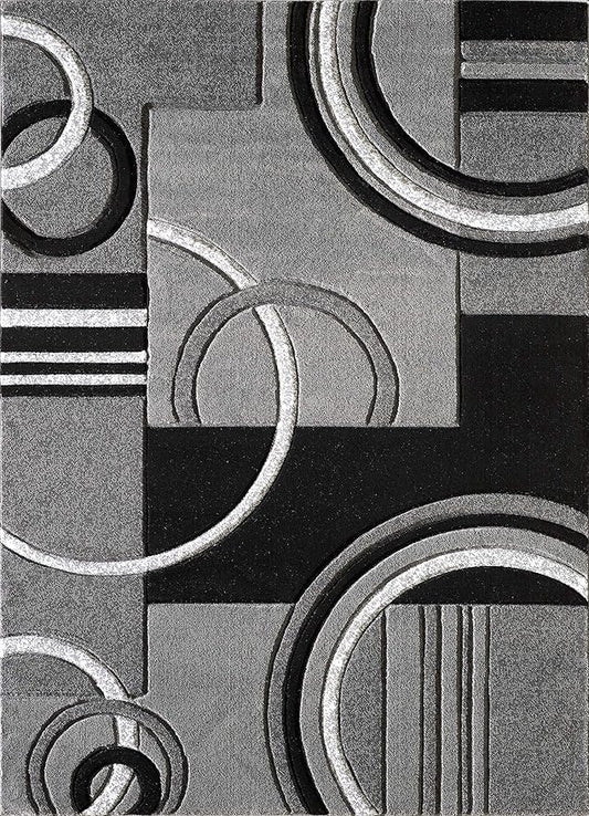 GLORY RUGS Area Rug 2x3 Door Mat Grey Geometric Soft Floor Carpet with Premium Fluffy Texture for Indoor Living Dining Room and Bedroom Area