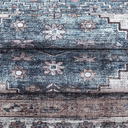 Fame Living Washable Area Rug. Modern Farmhouse. Vintage. Turkish. Bohemian. Distressed. Oriental. Traditional. Rugs for Living Room. Dining. Bedroom. Office. Entryway. Foyer. (859NC, 5' x 6'9")