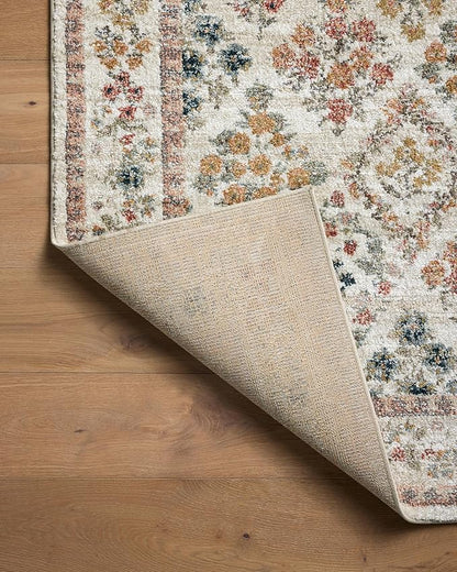 Loloi Rifle Paper Co. Laurel Collection LAU-04 Cream/Multi 5'-3" x 7'-8" Area Rug